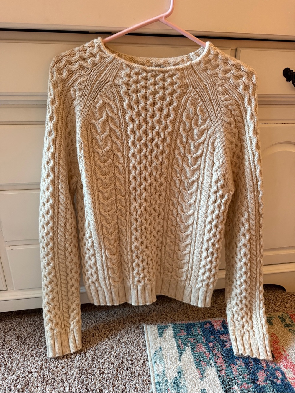 Pendleton | Cream Cable Knit Crewneck Sweater